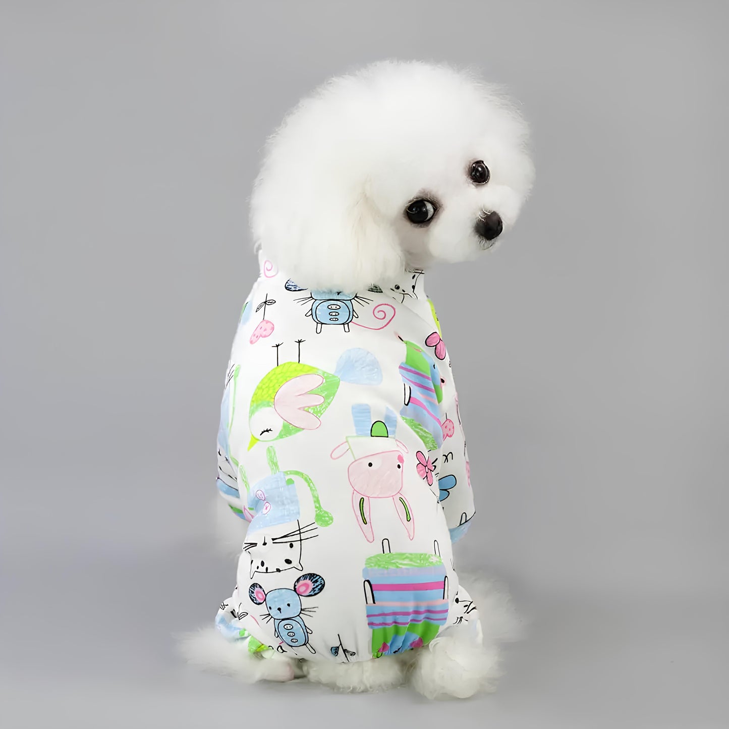 Pijamas de Algodón para Perros y Gatos con Estampados Divertidos