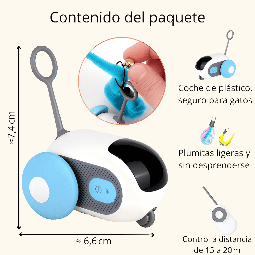 Coche Interactivo para Gatos con Modo Automático y Control Remoto