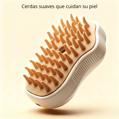 Cepillo de Vapor 3 en 1 para Gatos – Desenreda, Limpia y Masajea
