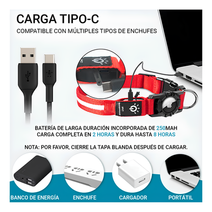 Collar Impermeable con Luz LED y Soporte para AirTag
