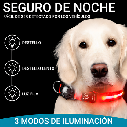 Collar Impermeable con Luz LED y Soporte para AirTag