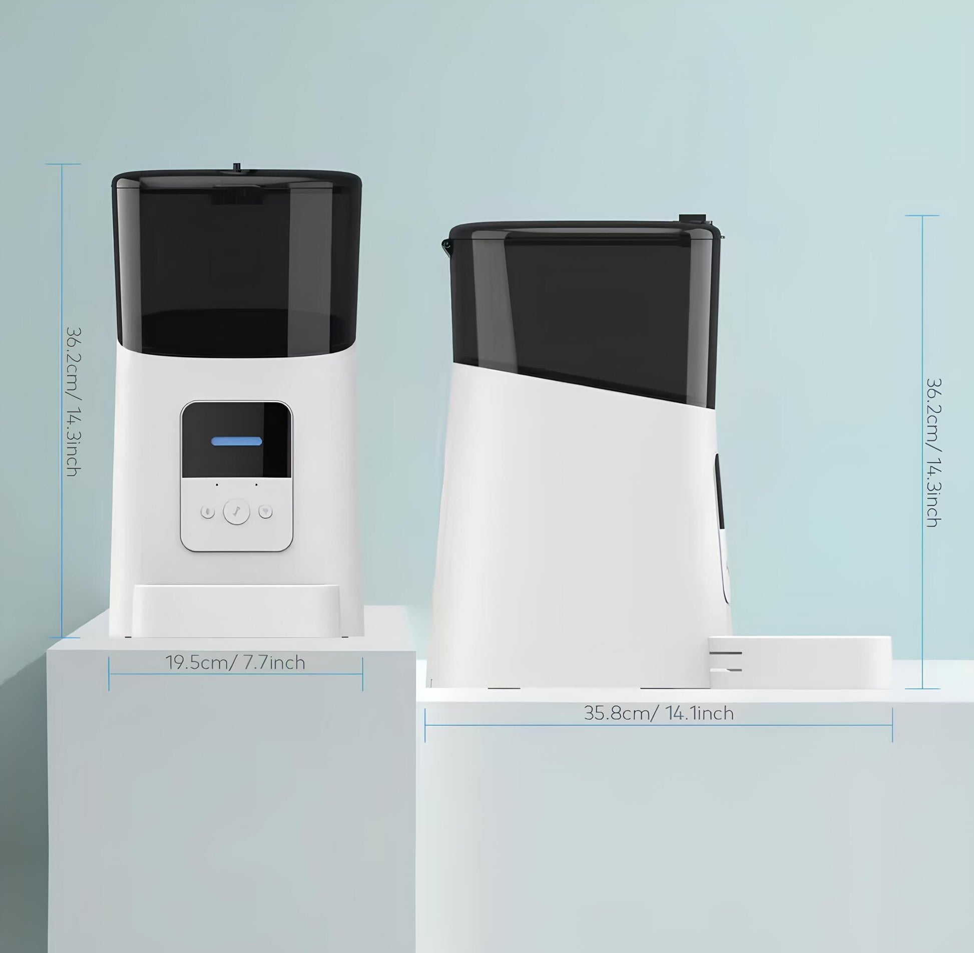 Comedero Automático con Grabación de Voz para Mascotas_dimensiones