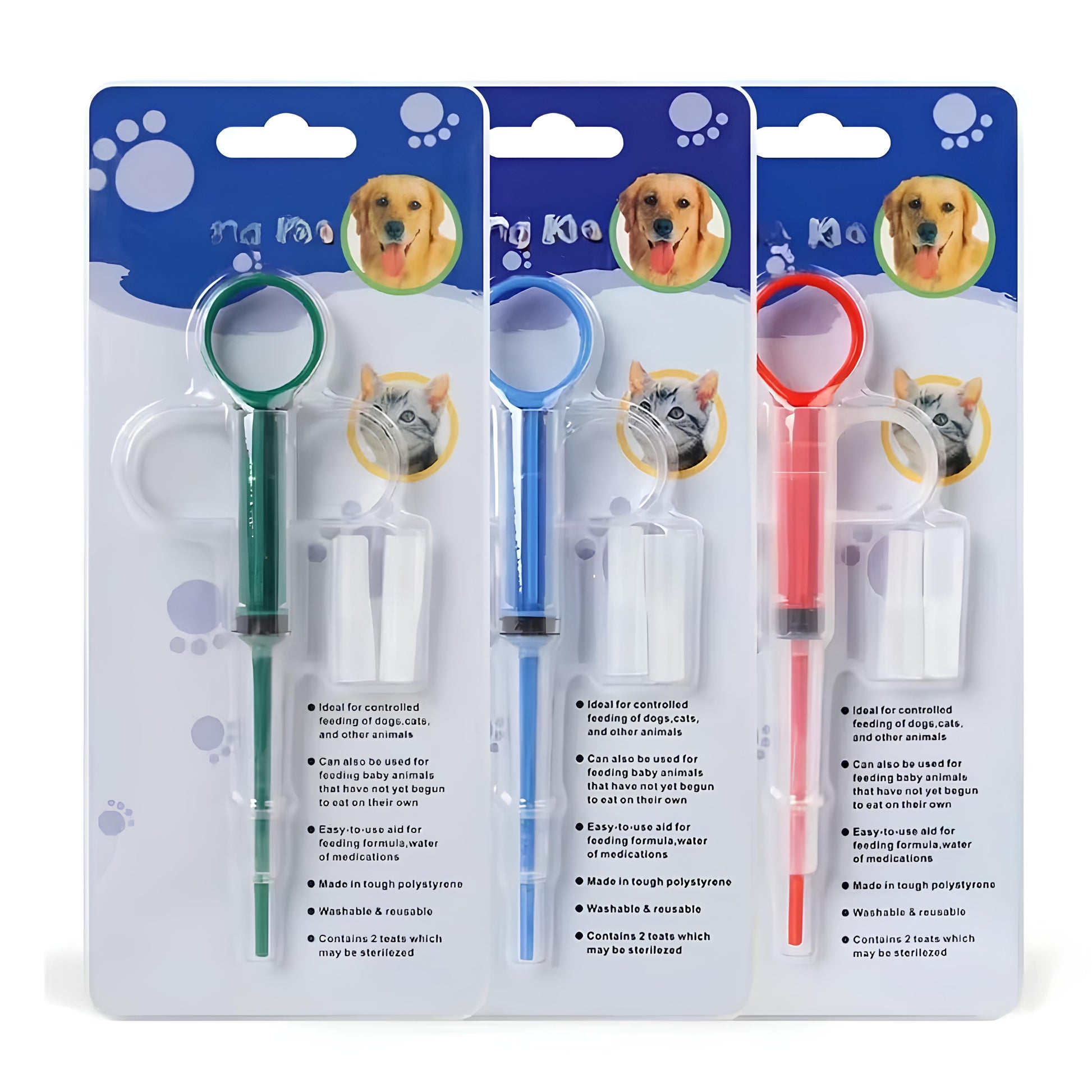 Dispensador Fácil para Medicamentos de Mascotas_todos los colores