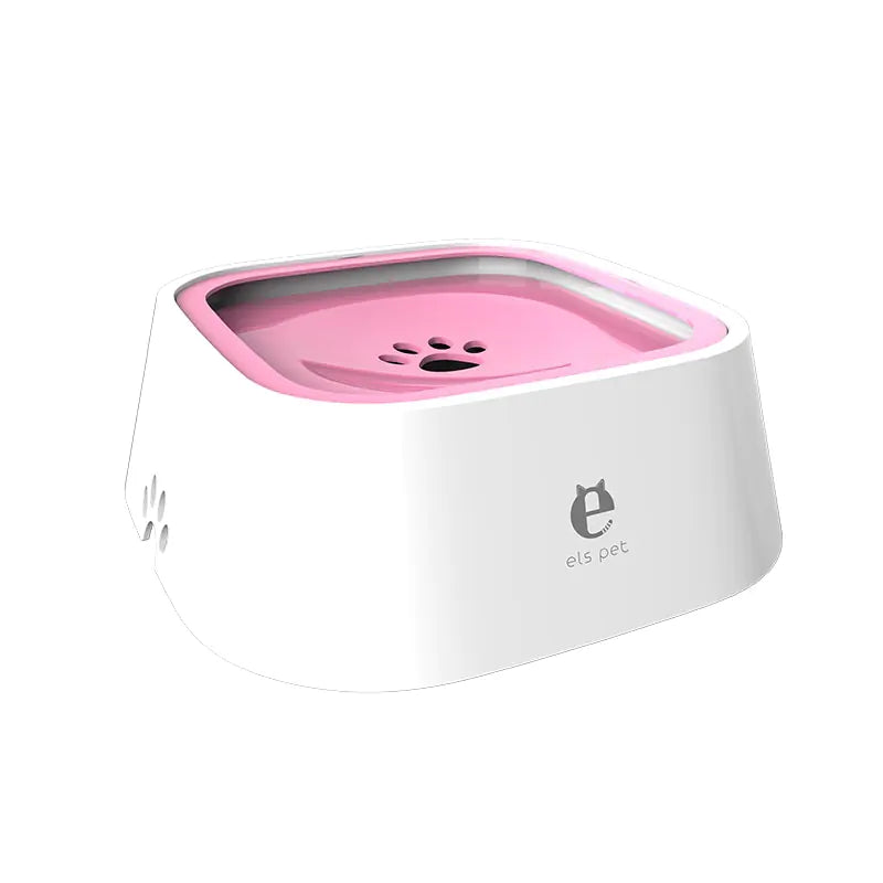 Fuente de Agua Flotante Antisalpicaduras para Perros_Rosa