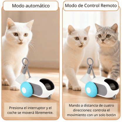 Coche Interactivo para Gatos con Modo Automático y Control Remoto