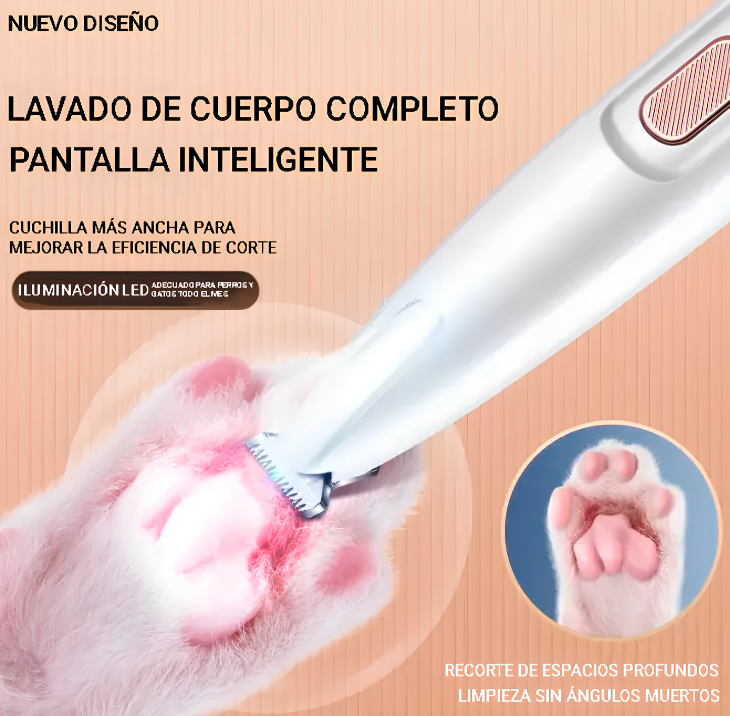 Recortador de Patas con Luz LED para Perros y Gatos