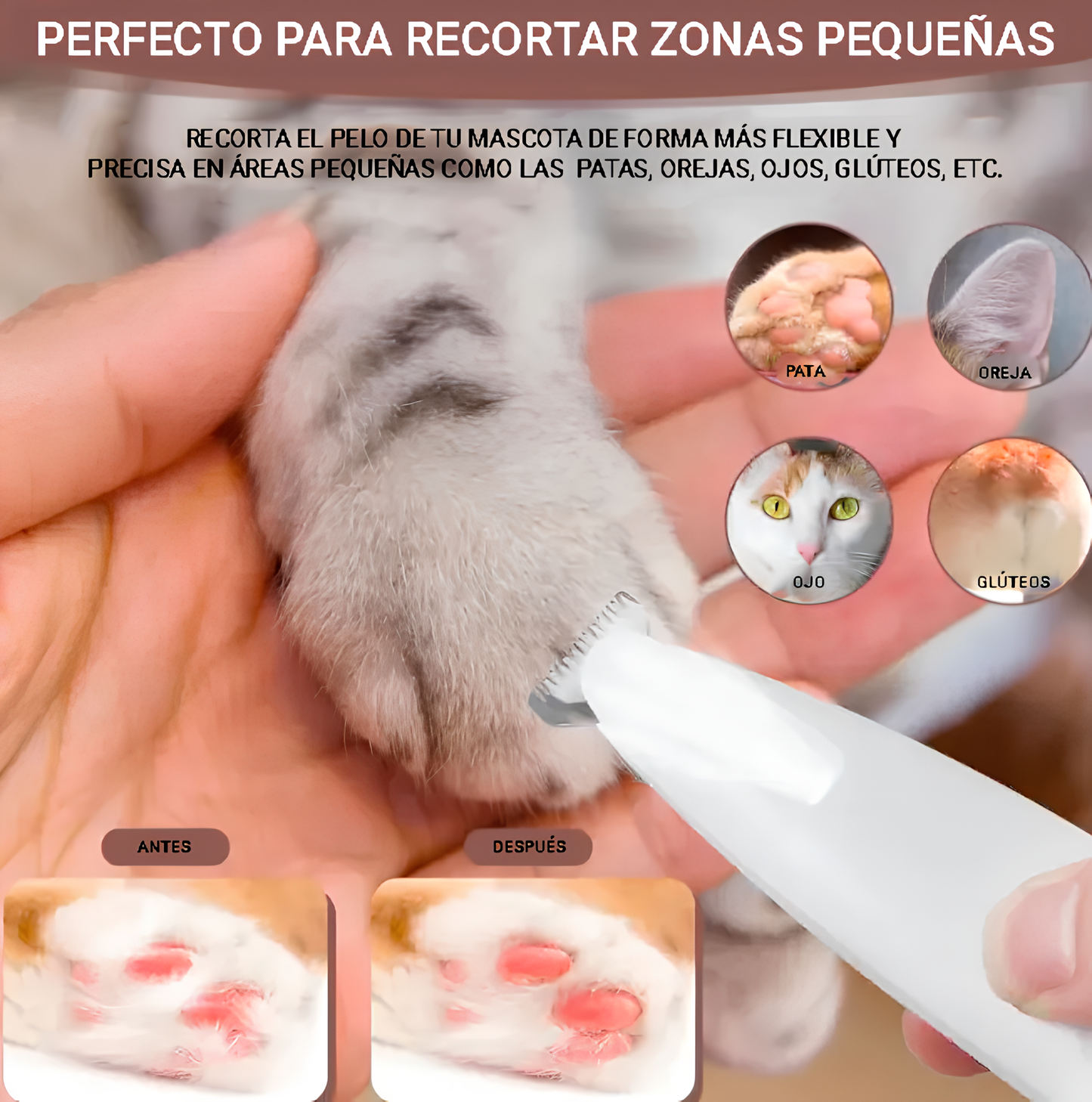 Recortador de Patas con Luz LED para Perros y Gatos