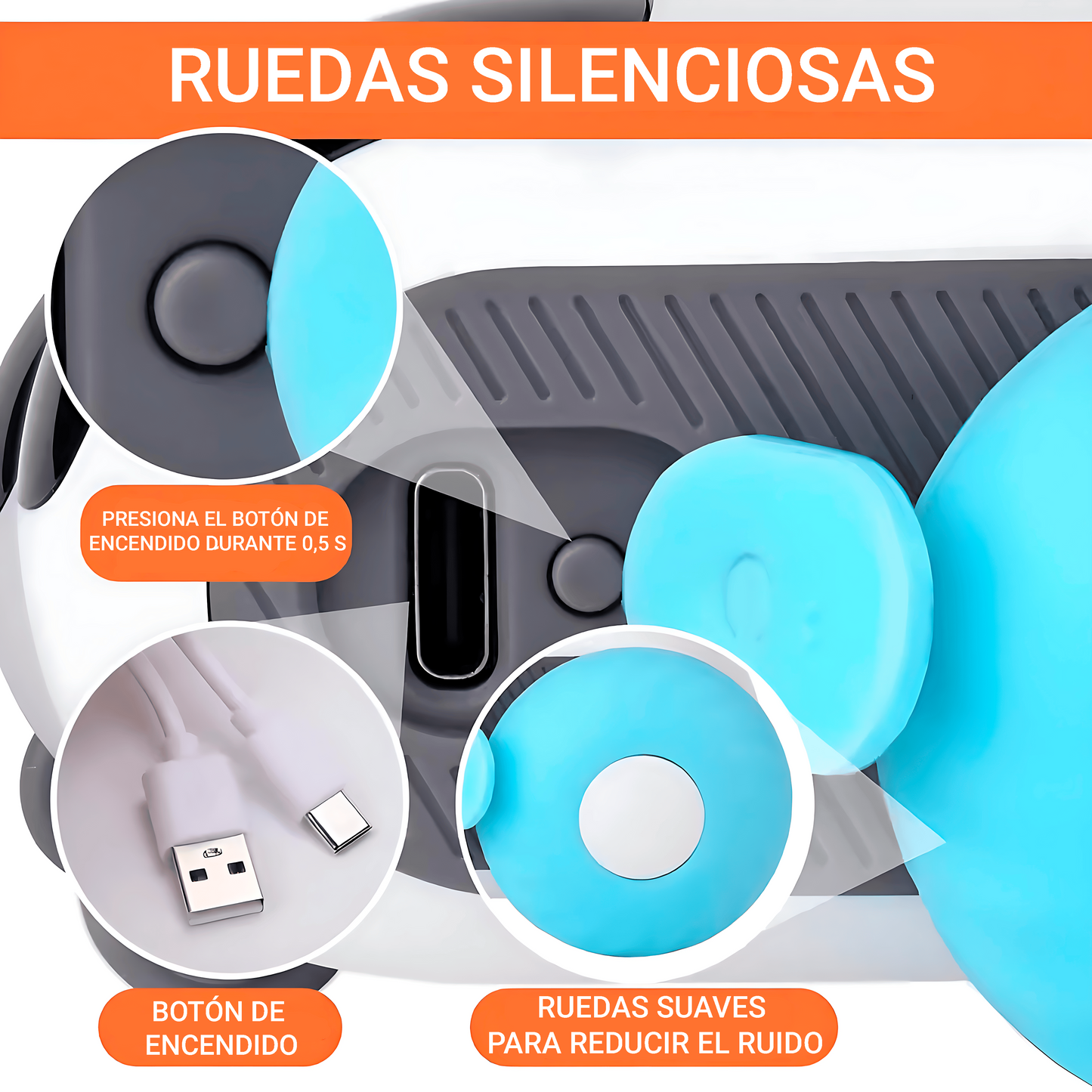 Coche interactivo para gatos con ruedas silenciosas para un juego tranquilo
