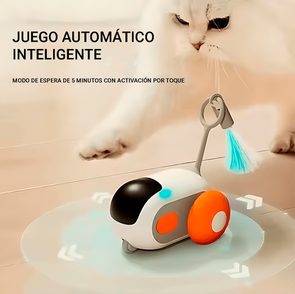 Coche interactivo para gatos mostrando el modo de espera de 5 minutos