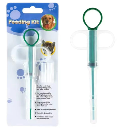 Dispensador de medicamentos para mascotas en color verde