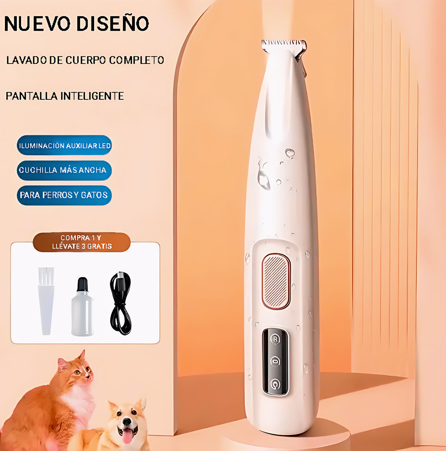 Recortador de Patas con Luz LED para Perros y Gatos
