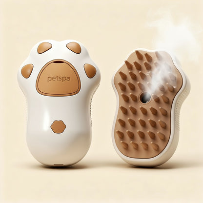 Cepillo de Vapor 3 en 1 para Gatos – Desenreda, Limpia y Masajea