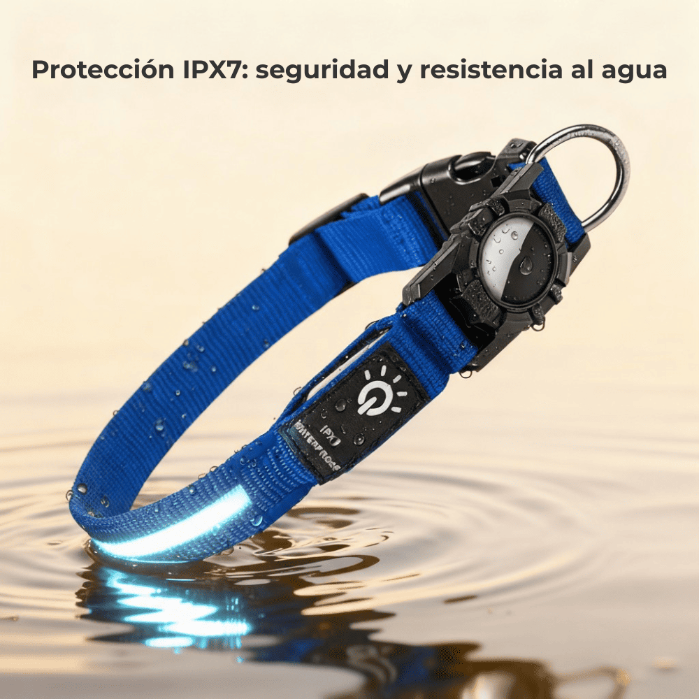 Collar Impermeable con Luz LED y Soporte para AirTag
