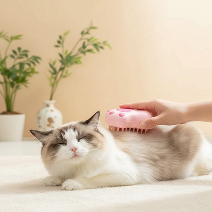 Cepillo de Vapor 3 en 1 para Gatos – Desenreda, Limpia y Masajea