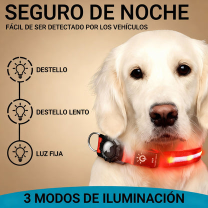 Collar Impermeable con Luz LED y Soporte para AirTag