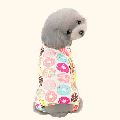 Pijamas de Algodón para Perros y Gatos con Estampados Divertidos