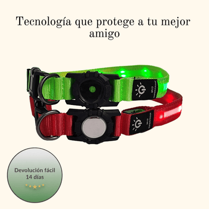Collar Impermeable con Luz LED y Soporte para AirTag