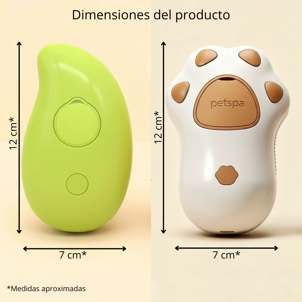 Cepillo de Vapor 3 en 1 para Gatos – Desenreda, Limpia y Masajea