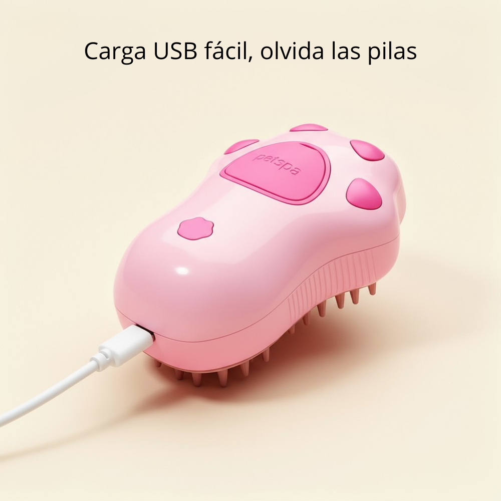 Cepillo de Vapor 3 en 1 para Gatos – Desenreda, Limpia y Masajea