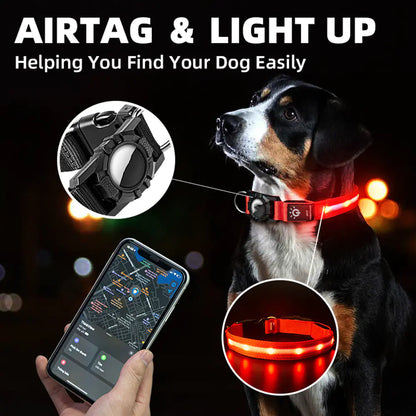 Collar Impermeable con Luz LED y Soporte para AirTag